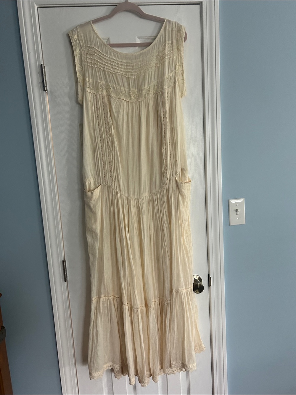 Free People Cream Boho Maxi Dress Meadows Edge